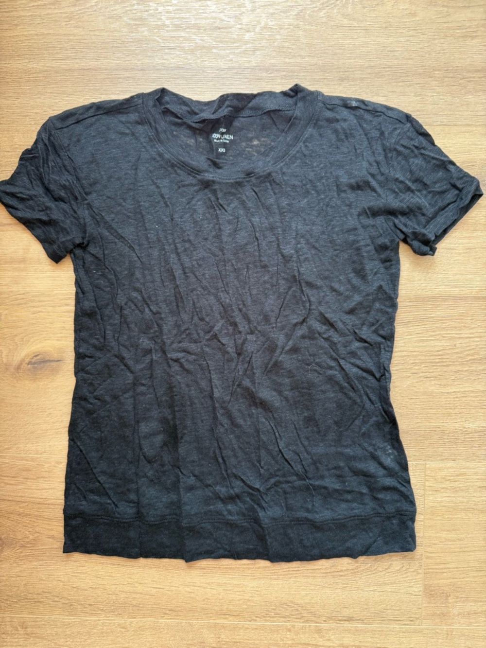 J Crew Linen Black Tee